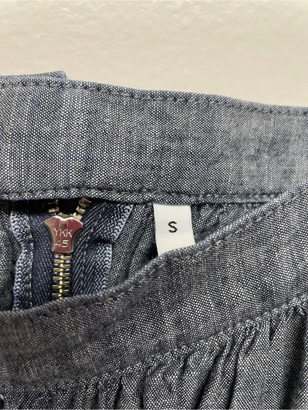 Muji Blue Chambray A-Line Skirt